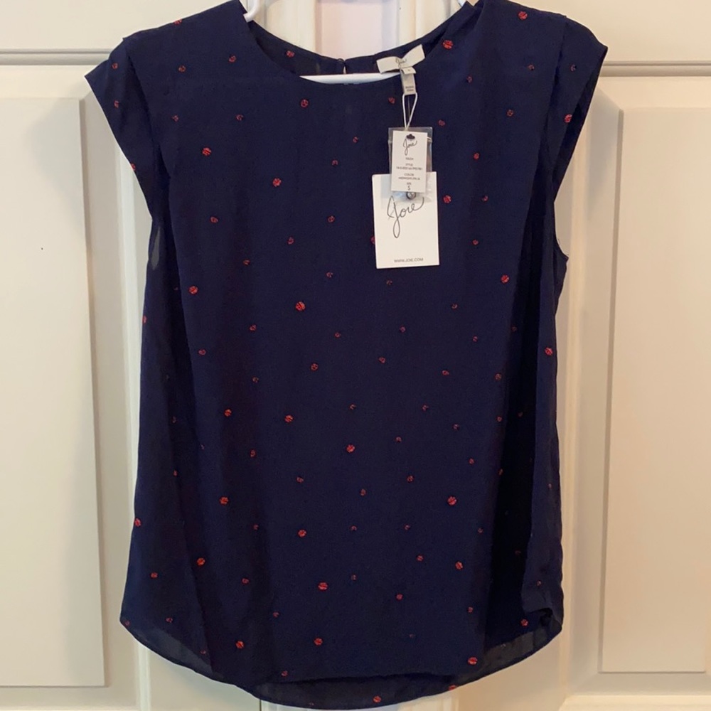 Joie navy and ladybug Kelda top size s nwt